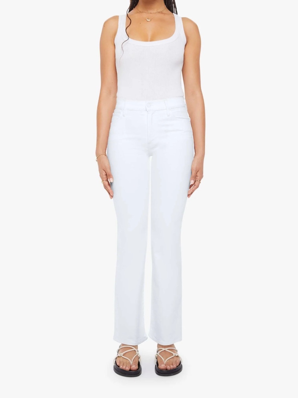 MOTHER SUPERIOR The Lil Kick It Jeans Totally Innocent White Size 29 NWOT